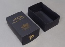 黒ボール紙・ソフトマットPP・金箔押・エンボス加工
